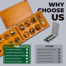 Queensell Mancala instruction card and setup guide for new players