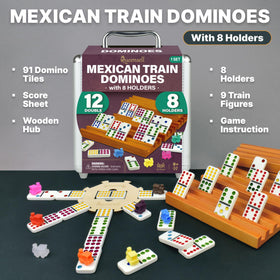 Queensell double 12 setup supports classic domino gameplay on your table.