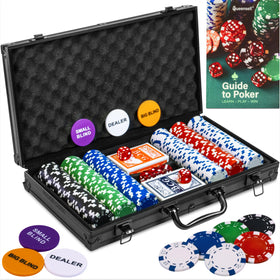Queensell poker set with 300 heavyweight chips for authentic home play