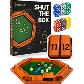 Queensell Shut The Box large 16-inch board for group play