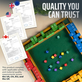 Queensell Shut The Box wooden dice, 16mm, for balanced, fair gameplay.