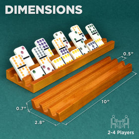 Queensell sturdy wooden domino trays offer durable support for extended game sessions.