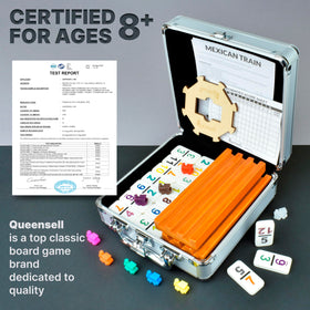 Queensell wooden trays and trains organize pieces for quick, smooth setup.
