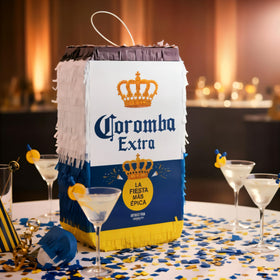 Quefinity Coromba beer can pinata ready to hang and bash safely.