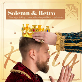 Quelay gold retro crown enhances costumes and themed events with classic style.