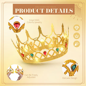 Quelay prince crown with adjustable buckle for comfortable fit