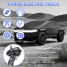 QuesEfflore 1/24 RC pickup with upgraded steering for easier turns.