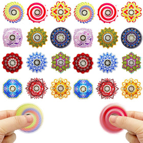 Quhiu 52pcs mini fidget spinners with colorful patterns for focus and stress relief.