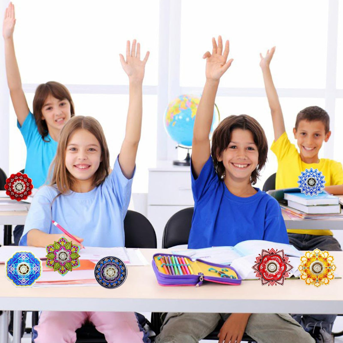 Quhiu mini fidget spinner with creative designs sparks curiosity during play.