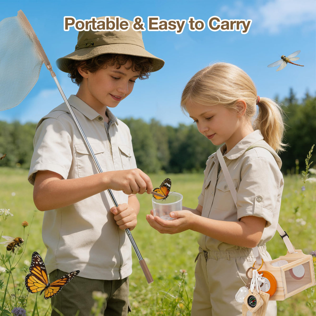 Quibbyboo 3-way observation habitat for magnified bug viewing