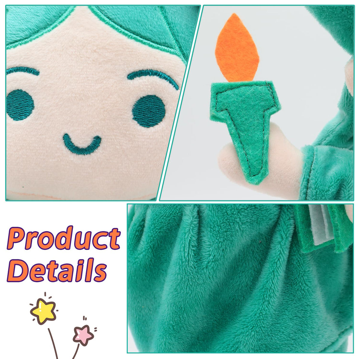 Quick Horse Statue of Liberty plush torch detail, adds realistic flair to decor.
