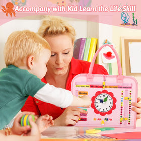 Quiet Flower Busy Board with Velcro connectors enabling easy activity reconfiguration.