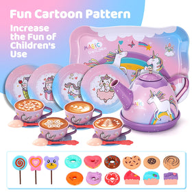Quiet Flower Layered cake stand highlights treats during pretend tea parties.