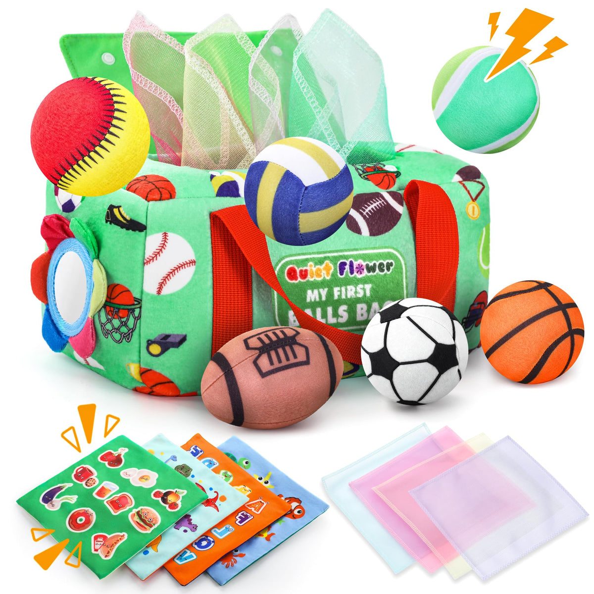 Quiet Flower my first sports bag carry case for portable infant play and exploration.