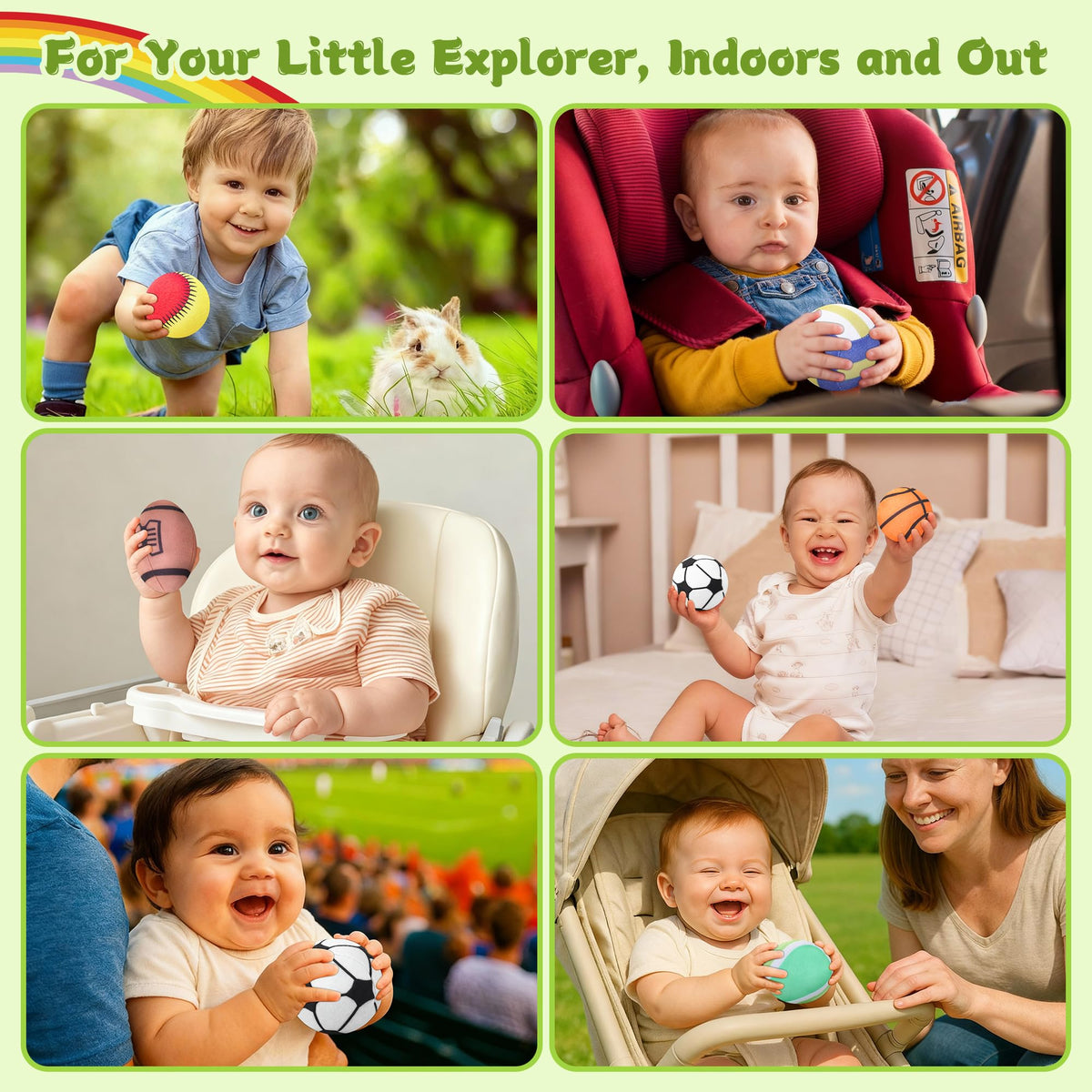 Quiet Flower soft plush ball basketball for grasping and quiet rattles during play.