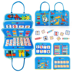 Quiet Flower toddler busy board with 8-in-1 Montessori activities for fine motor skills.