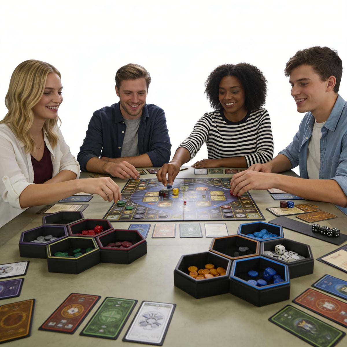 Quiirkoo black rainbow finish tray highlights stylish storage for game night