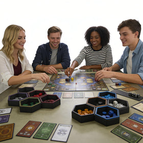 Quiirkoo black rainbow finish tray highlights stylish storage for game night