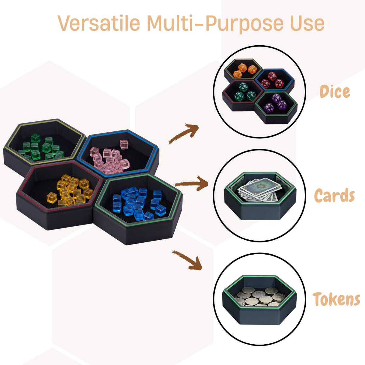 Quiirkoo versatile tray for dice tokens cards and miniatures