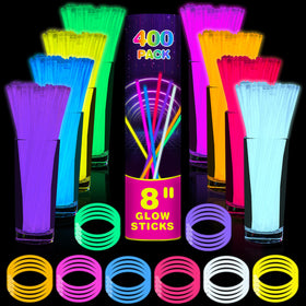 QuikMoprit glow sticks 8 inch in multi colors for vibrant nighttime parties and simple activation