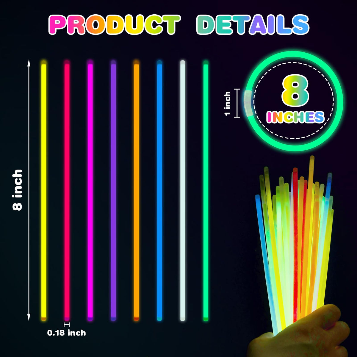 QuikMoprit party color glow sticks for festive decor at holidays and celebrations