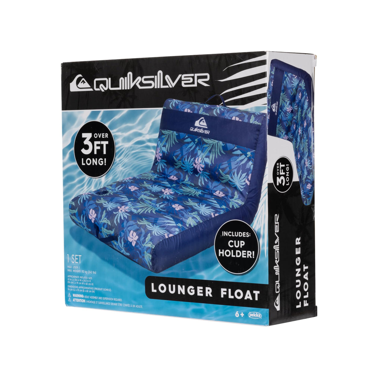 Quiksilver compact size enables easy storage when not in use.