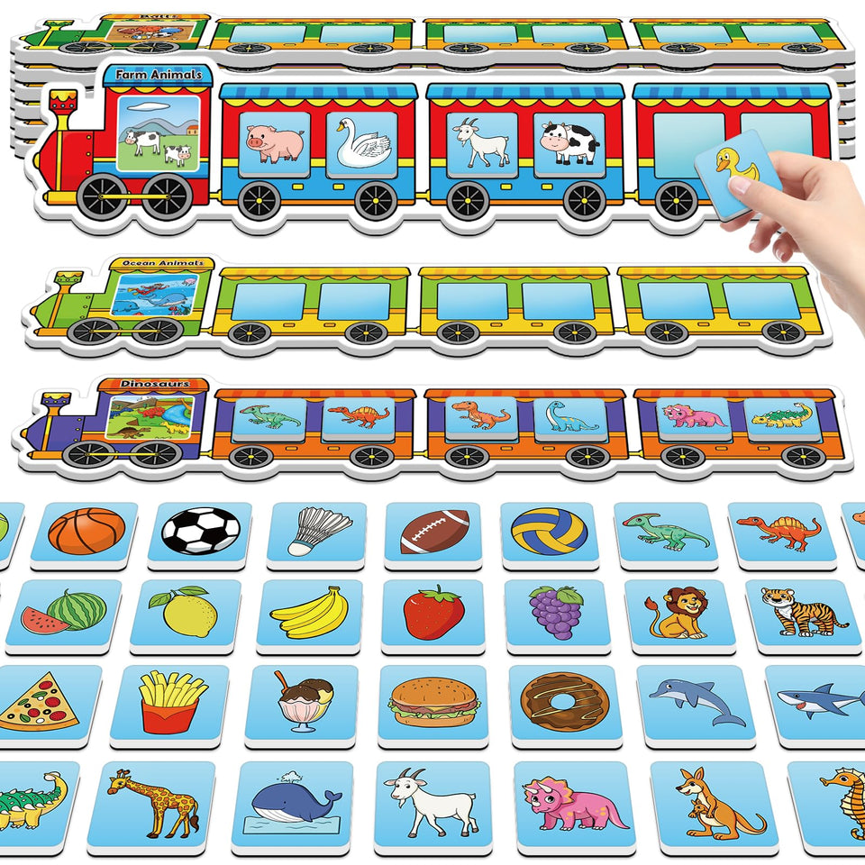 Quilinz magnetic animal magnets on fridge surface support early classification skills.