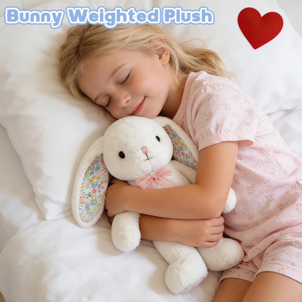 QUIRAI Easter Bunny Plush soft short-pile fabric for cuddly comfort.