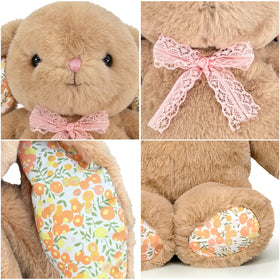 QUIRAI soft fabric bunny plush offers a gentle cuddle with weighted bottom.