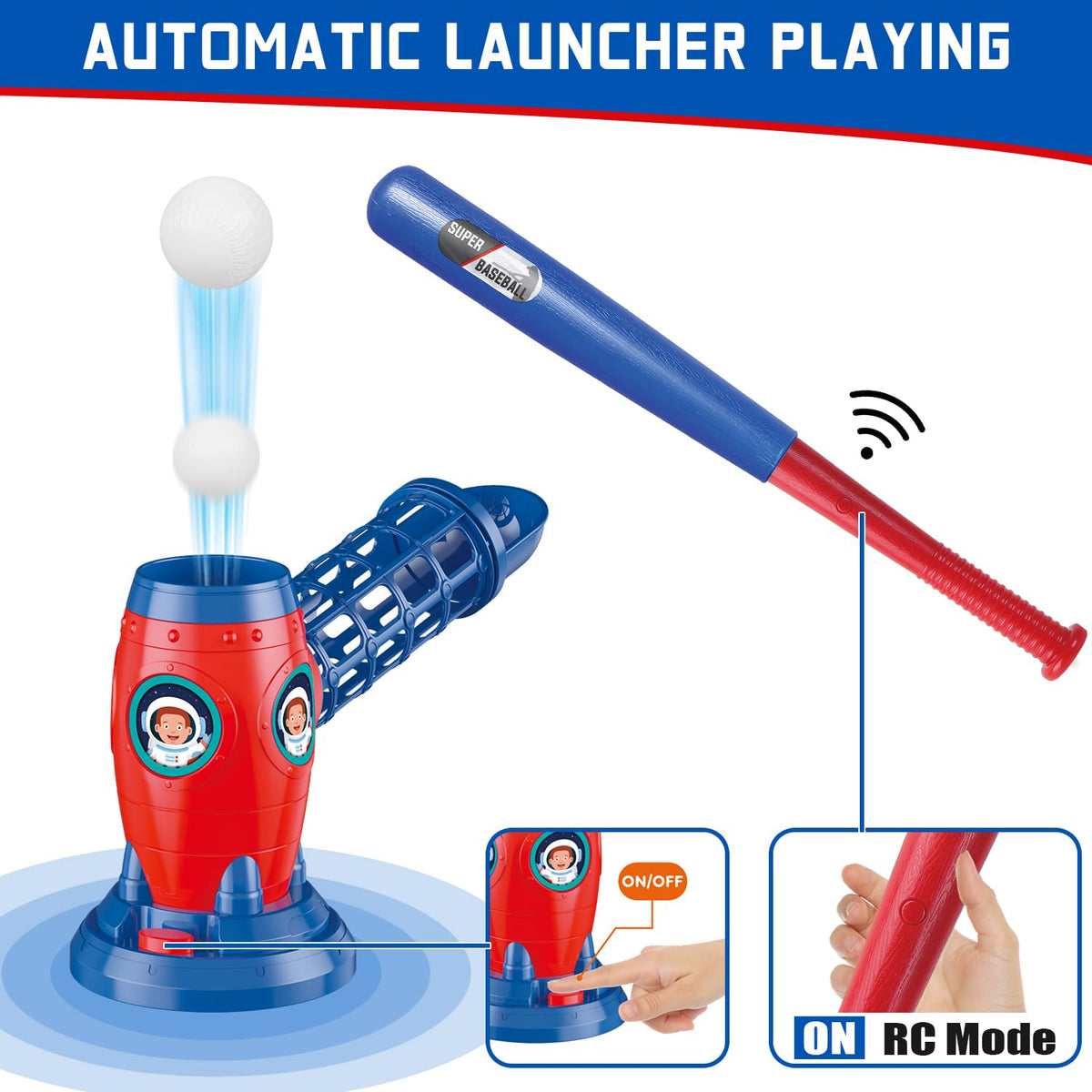 QuirkyGlee baseball set pitching machine — easy automatic pitches for solo or group play.