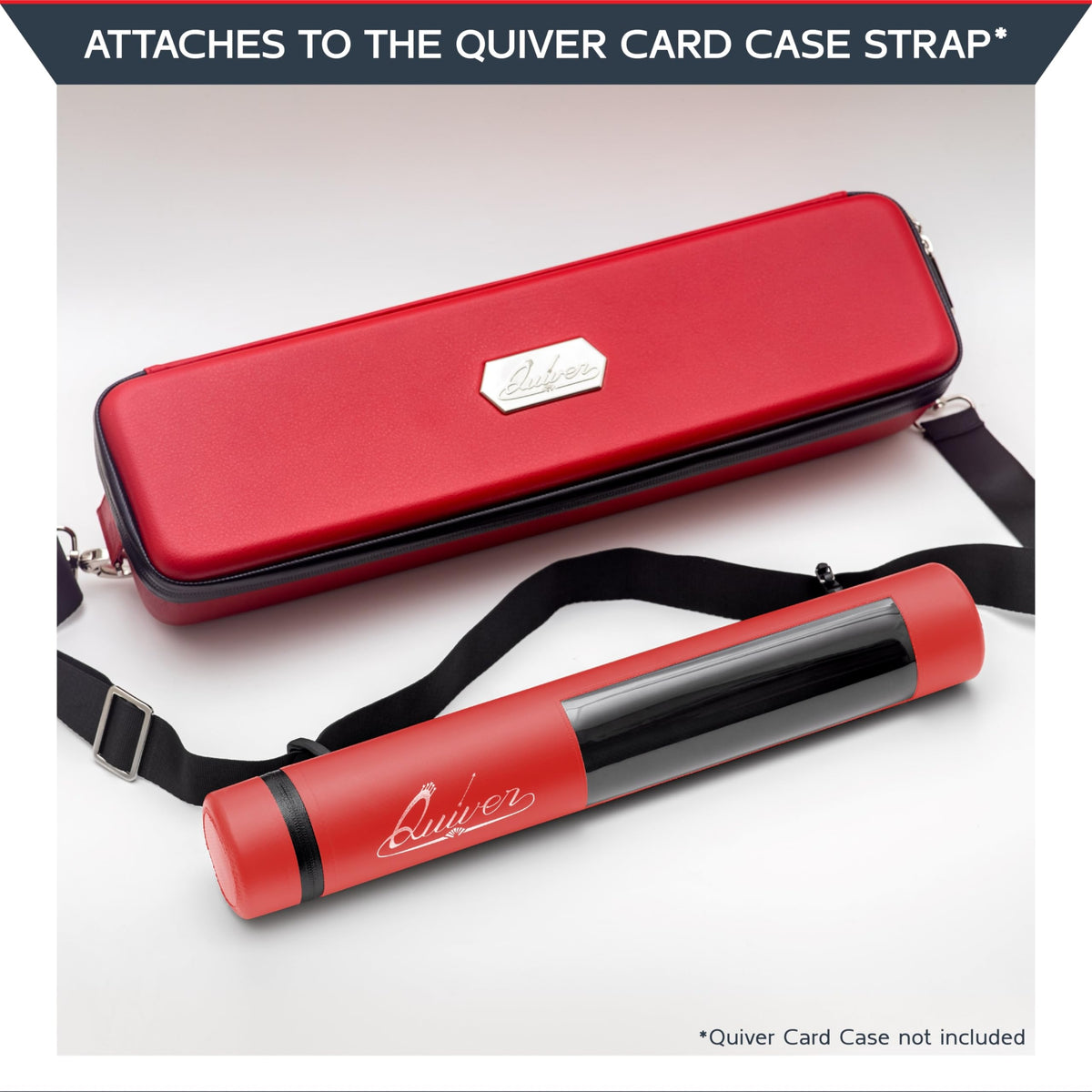 Quiver Time Red XL Orion tube shows hidden dice pocket for secure storage