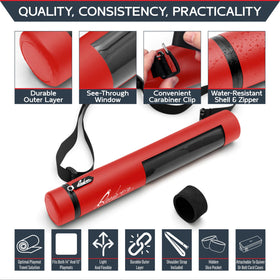 Quiver Time Red XL Orion tube travel-ready for game day