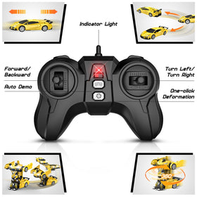 Qumcou Transform RC Car uses 2.4GHz link for interference-free play.