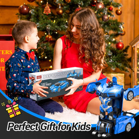 Qumcou Transform RC car headlights illuminate playtime indoors or outdoors.