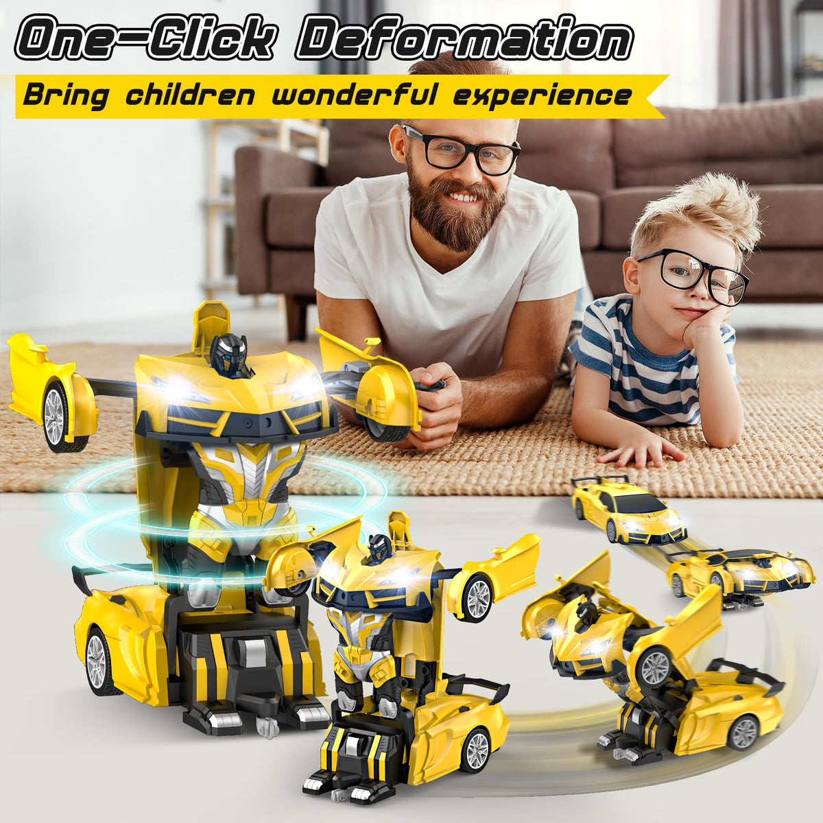 Qumcou Transform RC Car robot mode highlights versatile play and creative storytelling.