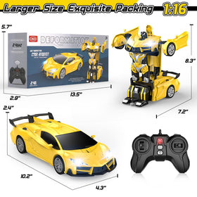 Qumcou Transform RC Car durable rubber tires for stable grip.