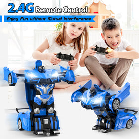 Qumcou Transform RC car side view showing easy handling.