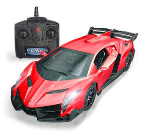 QUN FENG Veneno RC car front view showing official licensed detail for display