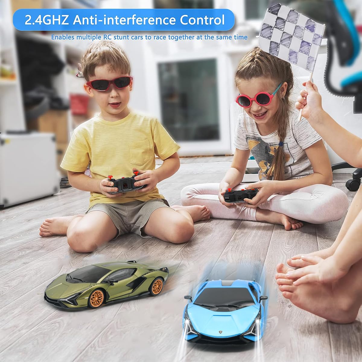 QUN XING Lamborghini Sian RC car with ABS material for durable indoor fun.