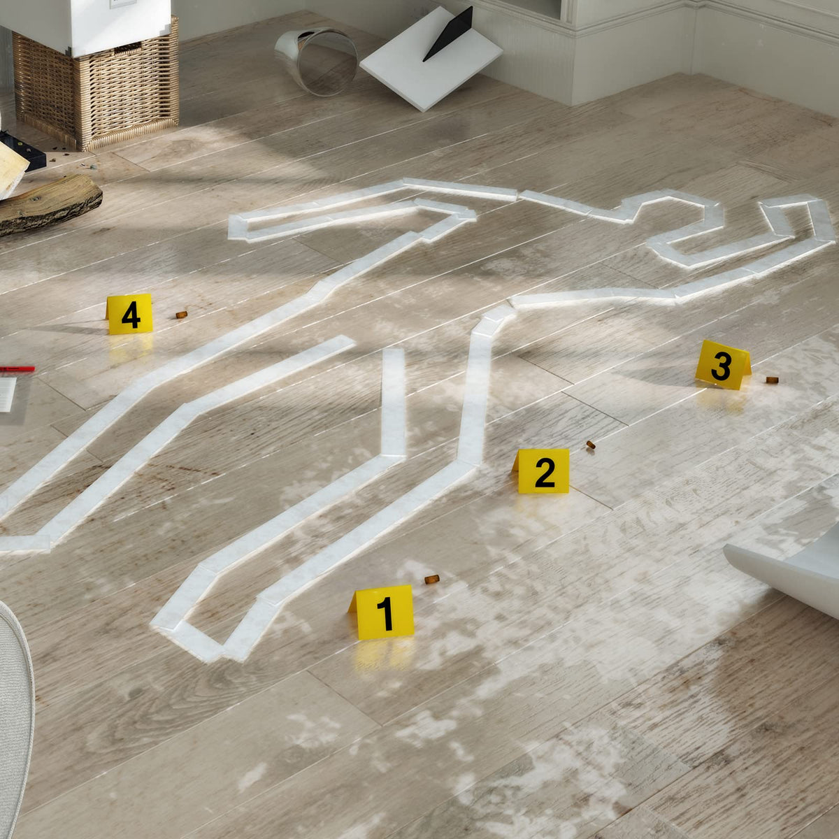 Qunclay 30-pack evidence markers yellow numbers for clue organization in games.