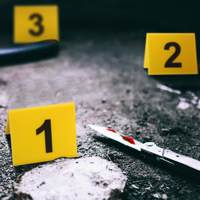 Qunclay detective game prop evidence marker for immersive storytelling.