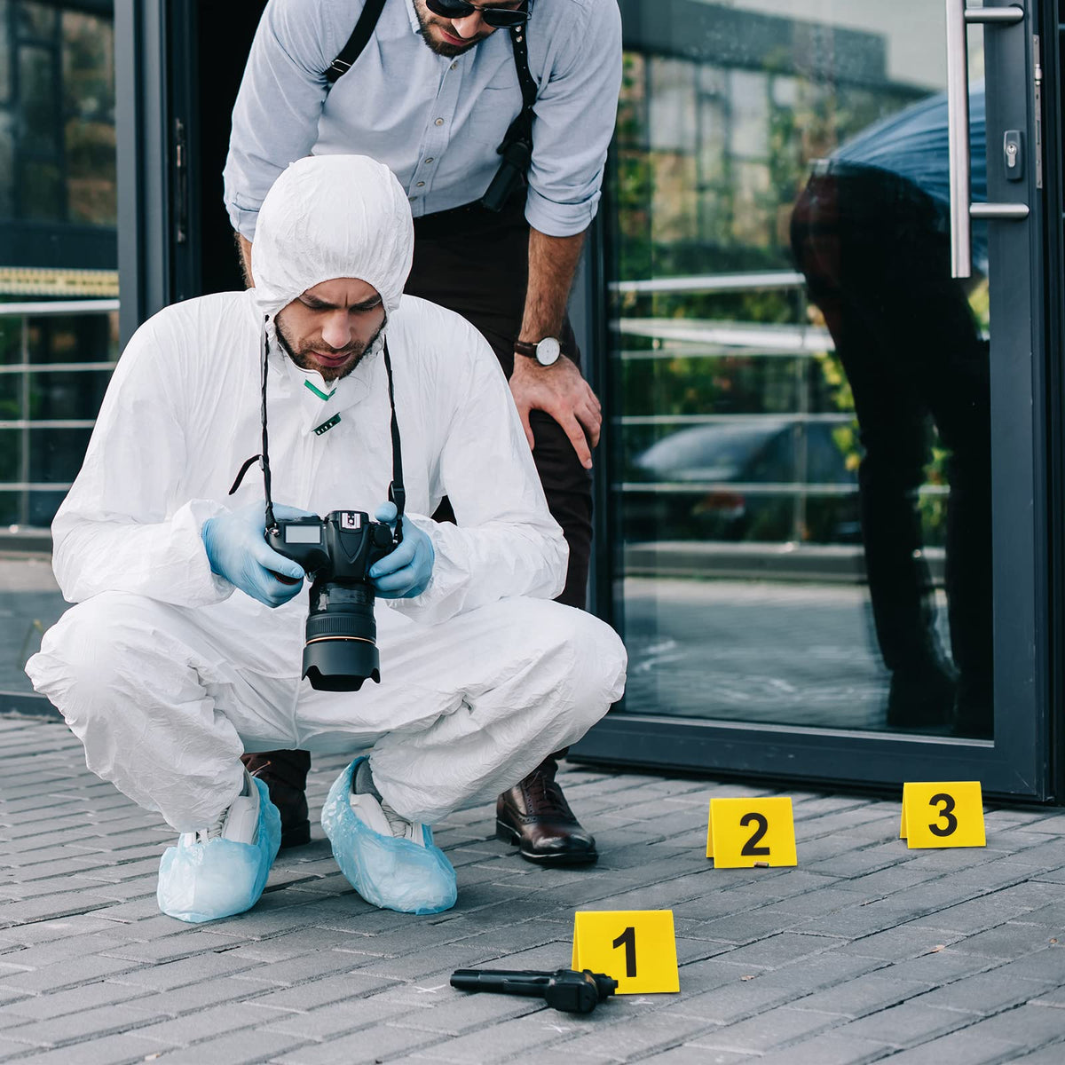Qunclay fake crime scene markers suitable for party decorations.