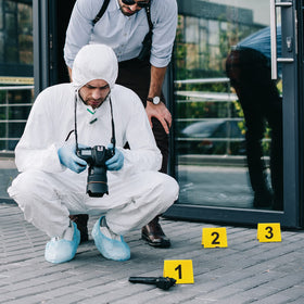 Qunclay fake crime scene markers suitable for party decorations.