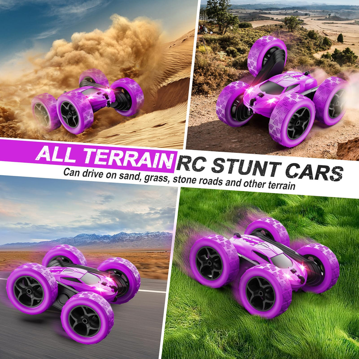 QUNREDA RC car with durable tires designed for indoor and outdoor use