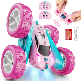 QUNREDA pink RC car with remote for easy steering and imaginative play