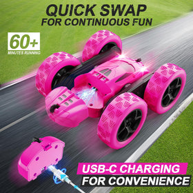 QUNREDA remote control with two-button layout enabling nine stunt modes.