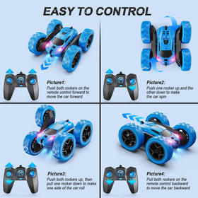 QUNREDA gift-set includes car, remote, batteries, charger, screwdriver, and warranty.