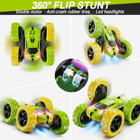 QUNREDA RC car with red headlights adding realism during play