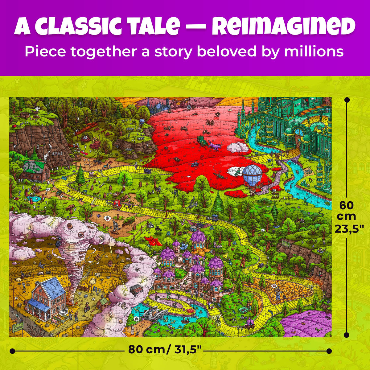 QUOKKA 1000-piece puzzle assembly with bold emerald visuals for relaxation.