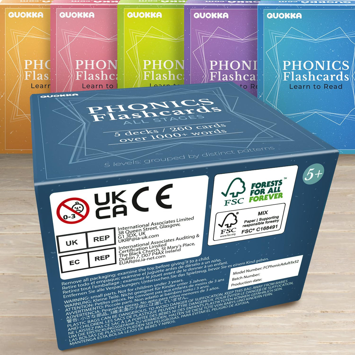 QUOKKA 1000+ Phonics Words Flash Cards stage 08 for comprehensive phonemic awareness